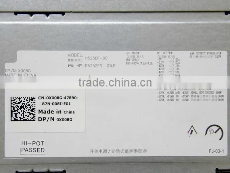 X008G 0X008G CN-0X008G H525EF-00 525W Power Supply for Precision T3500