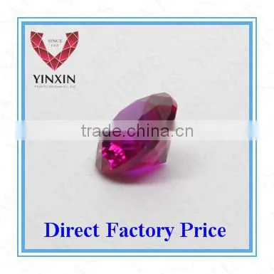 shining high quality round shaped synthetic ruby 8# gems for jewelry