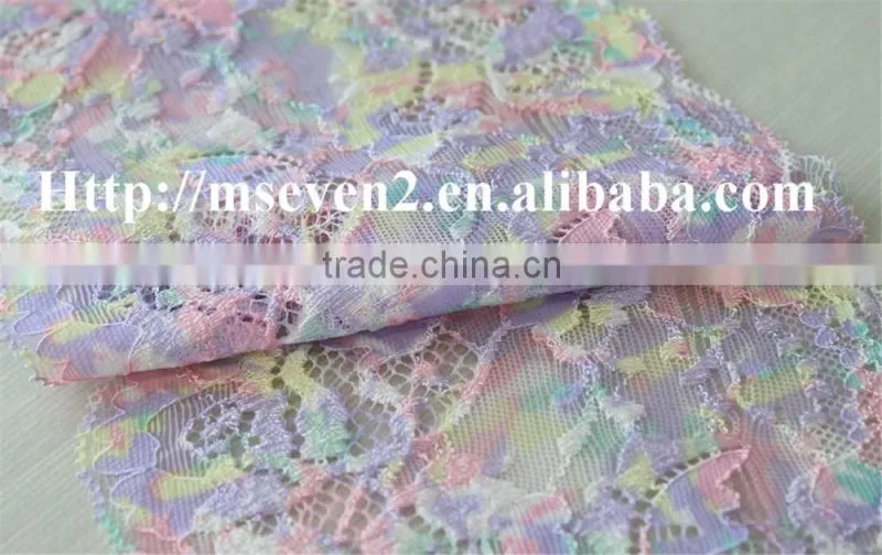 beautiful colorful african lace trimming elastic tulle fabric 100% nylon lace