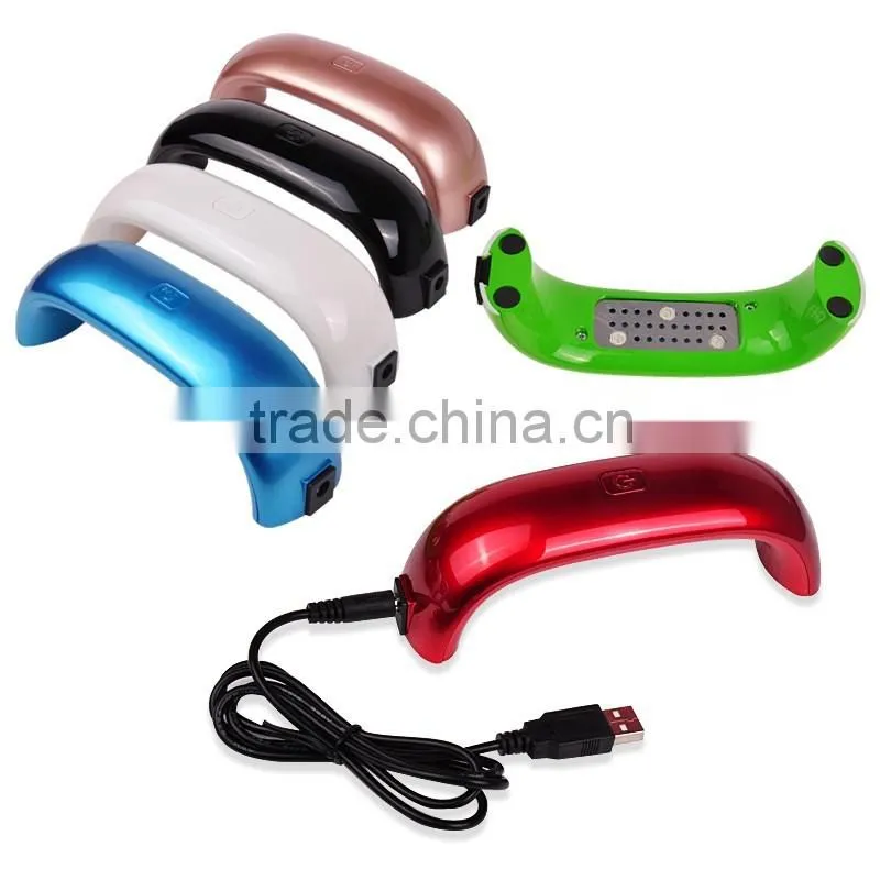 Professional Mini LED UV Lamp Manicure Foldaway Personal 9W Nail Dryer Gel Curing LED Light Timer 30s 60s 90s With USB Line