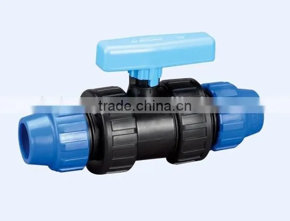 double union and male thread PE ball valve