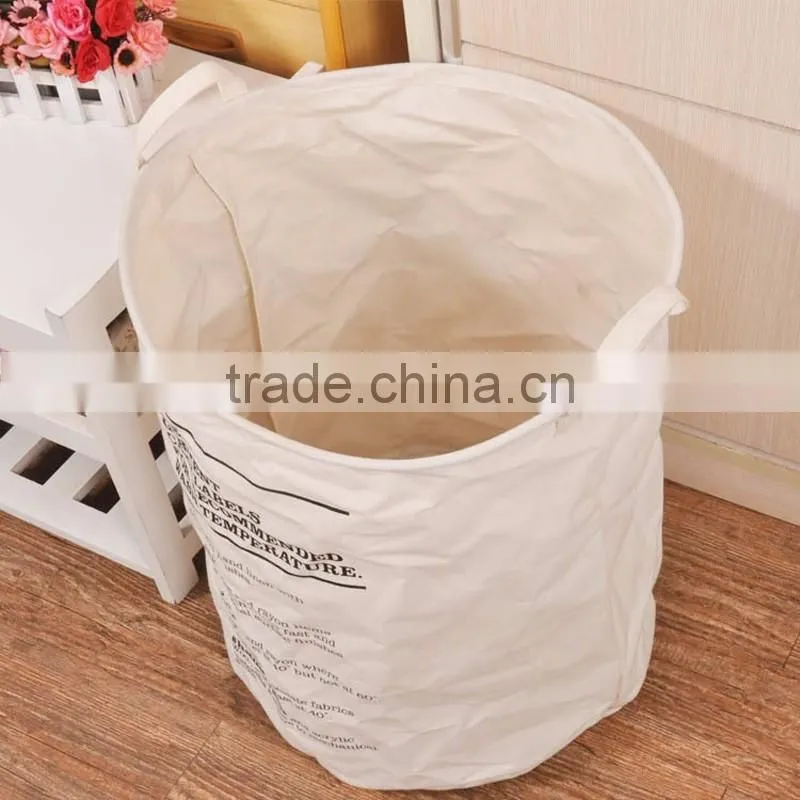 Unique Cotton Sundries Storage Bin Linen Collapsible Folding Laundry Basket
