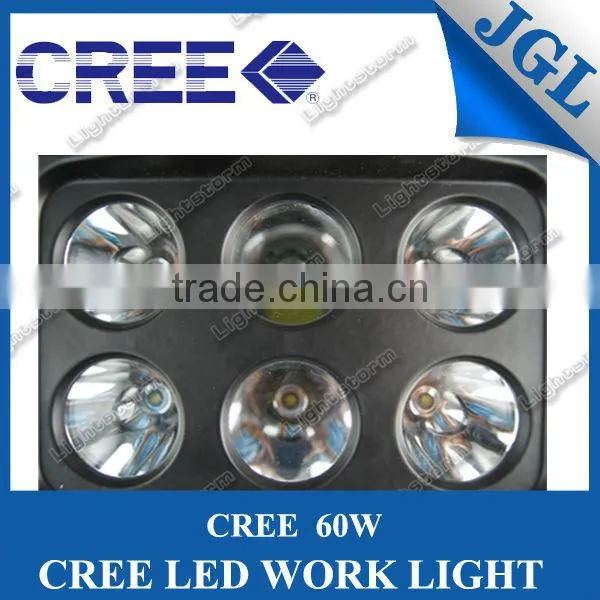 2013 New Design 7" CREE LED 6000Lumen 60w Square LED Work Light Off Road Light Fog ATV truck 4WD With CE/ RoHS certification