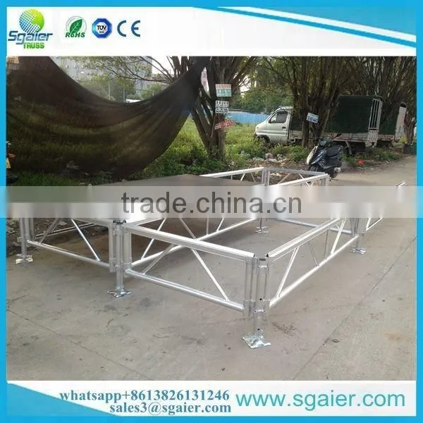 2017 more safety aluminum portable collapsible stage with guardrail