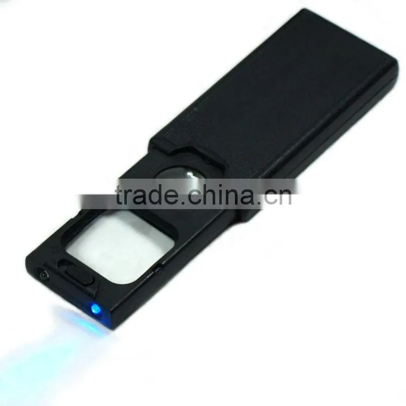 Mini Illuminated 5X - 45X Jewelers Loupe 30 21mm Magnifier with LED & UV Lights