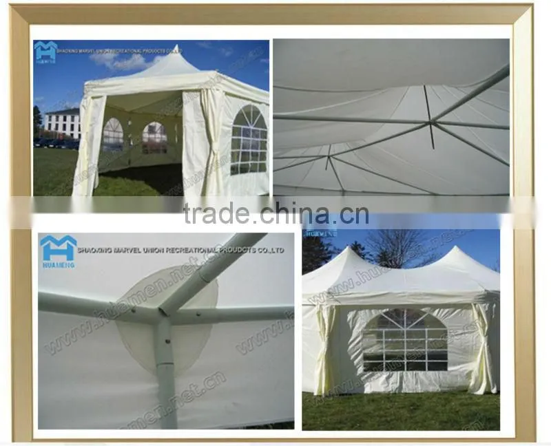 Outdoor Heavy Duty Large White Polyester Gazebo Canopy Tent with Double Peak