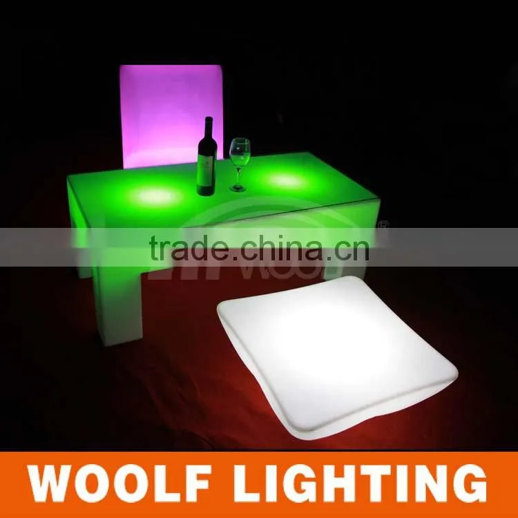 Rechargeable Battery Powered Colorful LED Light Up Tea Table