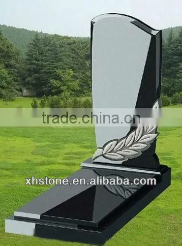 European white and black polished tombstone and monument