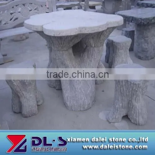 garden table and bench natural stone