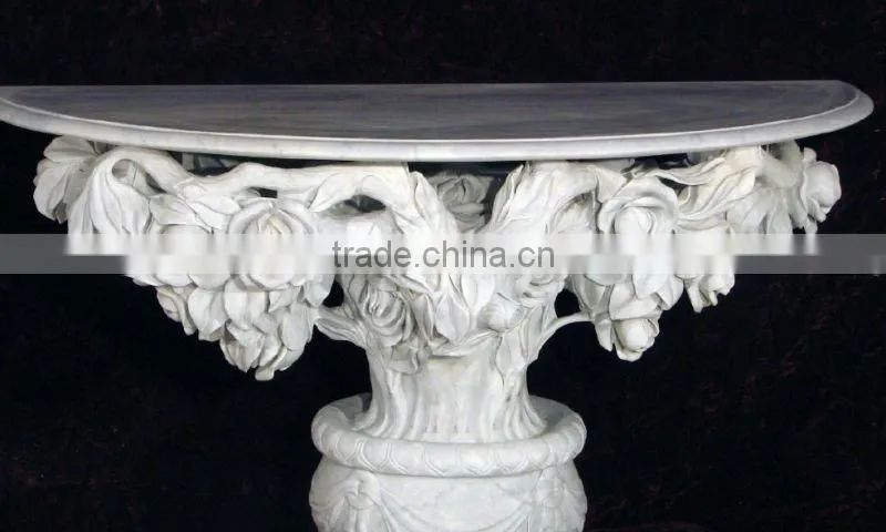 Rose Vine Designed White Marble Table