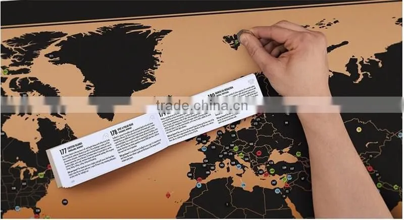 CT-748 New Travel Gift of World Map for Creative Poster Present Black map