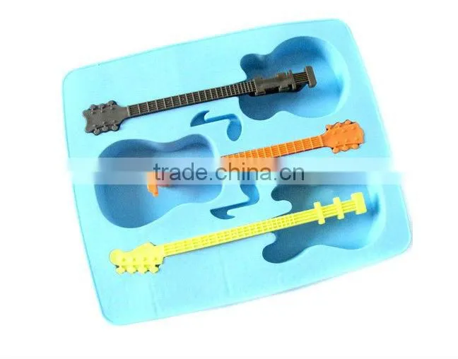 Guitar Silicone Ice Tray with Plastic Stick