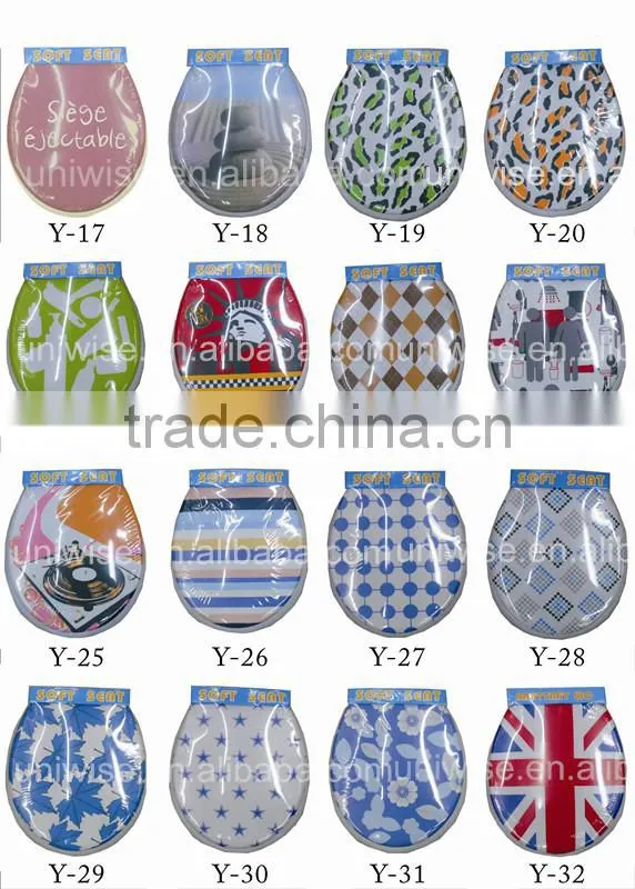 Adult PVC SOFT Printing Toilet Seat cover, 17"/19" PVC soft toilet seat, print toilet seat