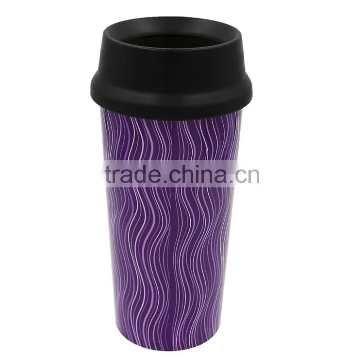 Cheap Coloful Different Types of Coffee cups with Lid, IML China Custom Plastic Tumbler