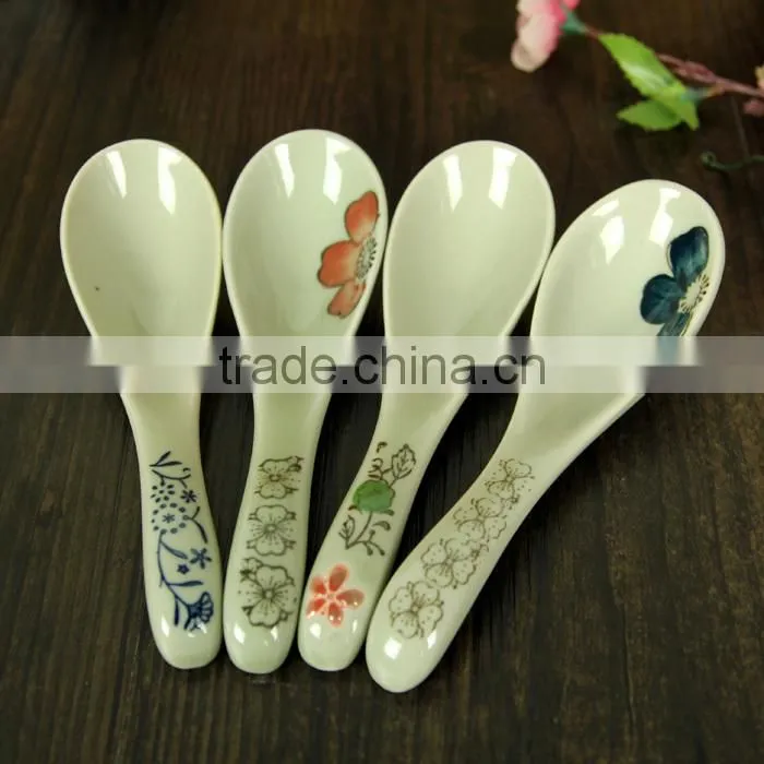 SP-1545 Haonai High quality ceramic spoon, ceramic soup spoon