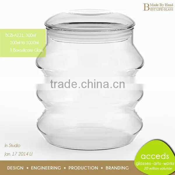 Wholesale Airtight Glass Jar For Food Candy with Handle