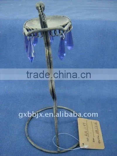 Blue pearl black wire people shape decorative candlestick crafts