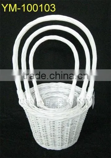 big wicker garden basket for planting