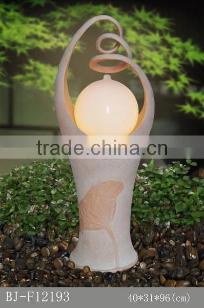 Decorative resin outdoor water fountains and artificial waterfalls