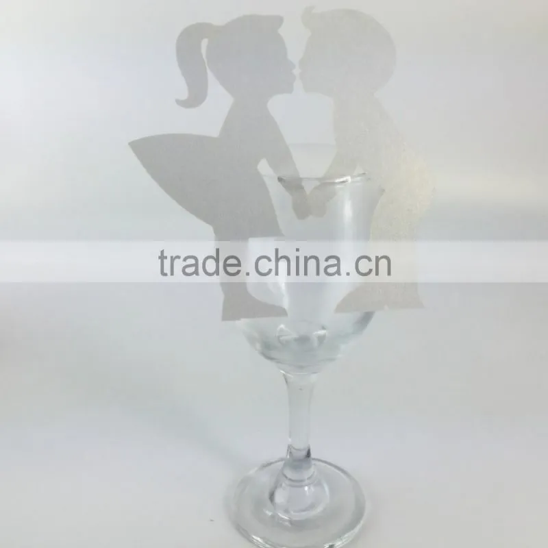 party favors supplier wine glass card laser cut wedding place card