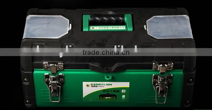 Berrylion High Grade Plastic Iron Toolbox 14" 17" 19" Iron Tool Box
