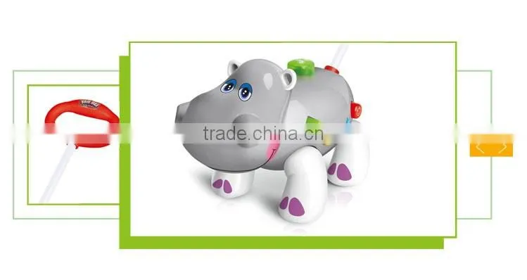 Newest battery operated cartoon hippo hand push back car toy