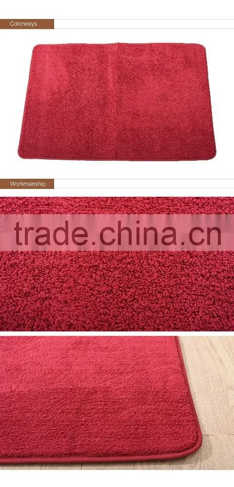 2016 NEW Microfiber Coral Fleece Bathmat in Wine