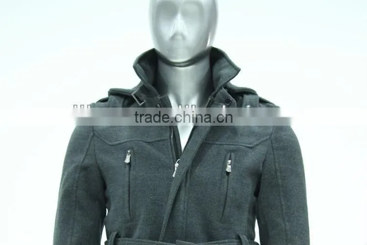 ALIKE men's hooded fake wool foldable windbreaker