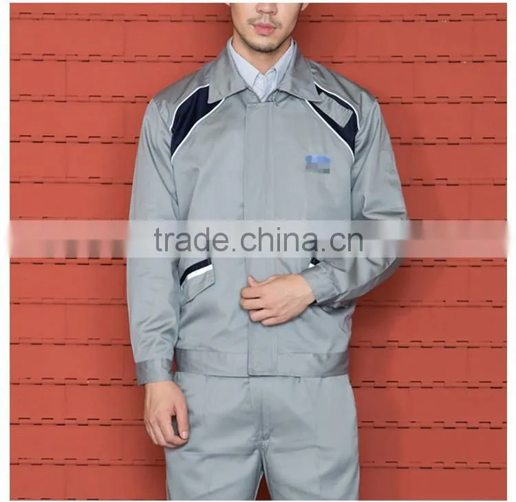 Custom Grey Cotton Engineer Work Uniform Jacket And Pants