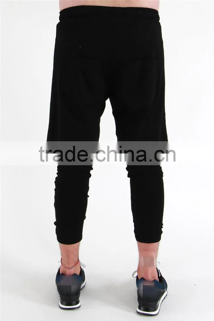 Mens fit gym two layer pants with zipper pocket custom mens jogger pants