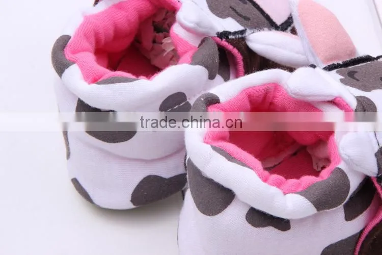 2014 new arrival baby shoe fashion cow designer shoes for girls newborn shoe