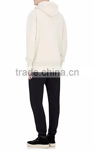 Gusseted zip vent high neck split kangaroo pocket Cotton-blend French terry asymmetric zip-front hoodie