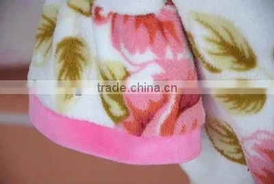 women's 100% polyester Printed coral fleece bathrobe
