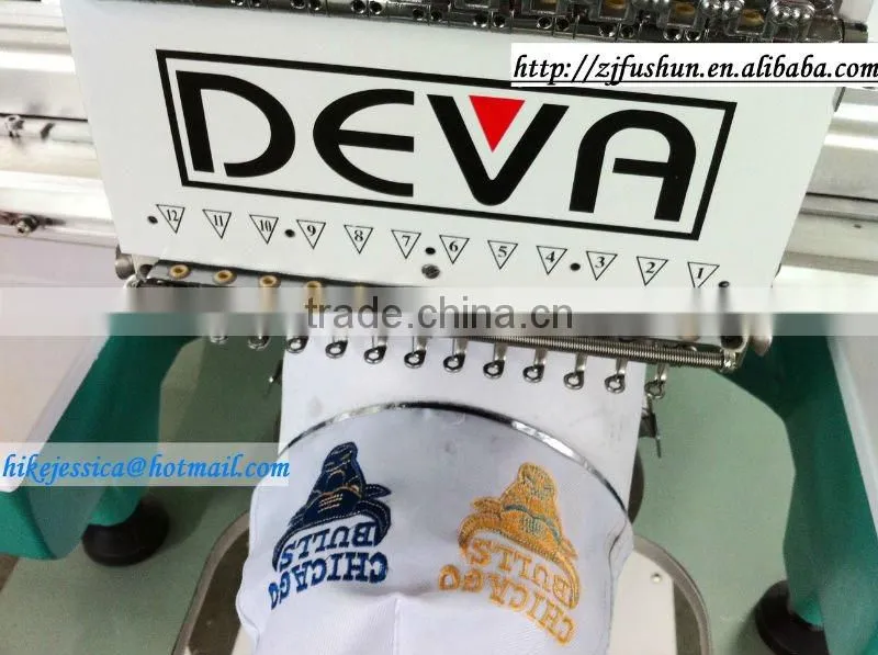 fushun 1501 1201 single head cap tubular t shirt leather and flat computerized embroidery machine for sale