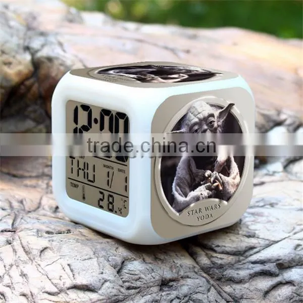 Super Hot Selling LED Digital Clock Clock for Kids gift ,promotion 7 Colors Changing colorful Alarm Clock