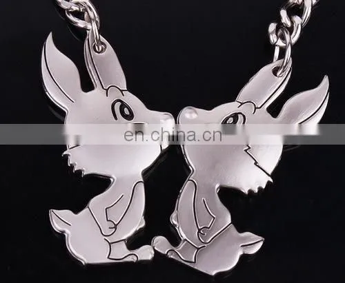 2014 Fashion New Lovely Rabbit Lovers Keychain Couple Valentine's Day Gift