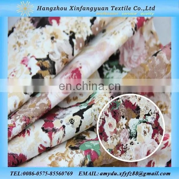 2016 linen cotton blend woven print fabric