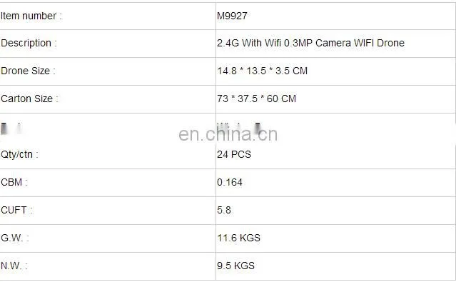 M9927 Wifi Control 2.4G 4CH 6-Axis RC Quadcopter With Wifi 0.3MP Camera WIFI Drone For Sale