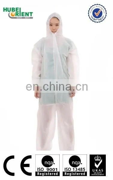 Disposable non-woven PP coverall with elastic wrists