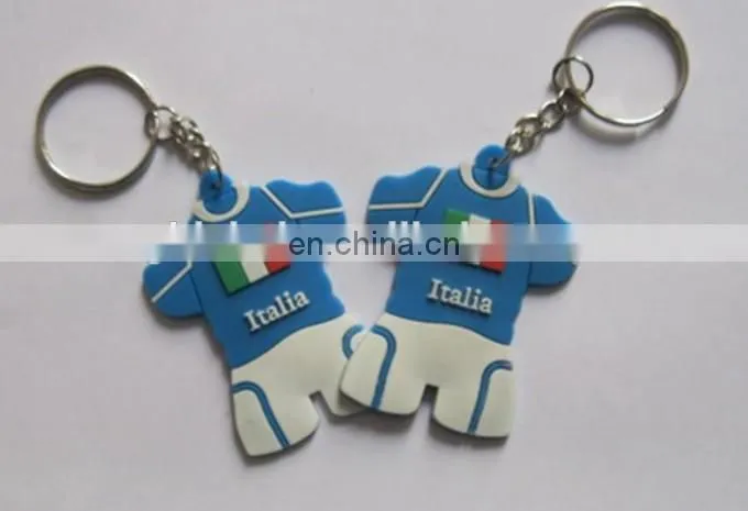 custom 2D soft PVC soccer team keychain