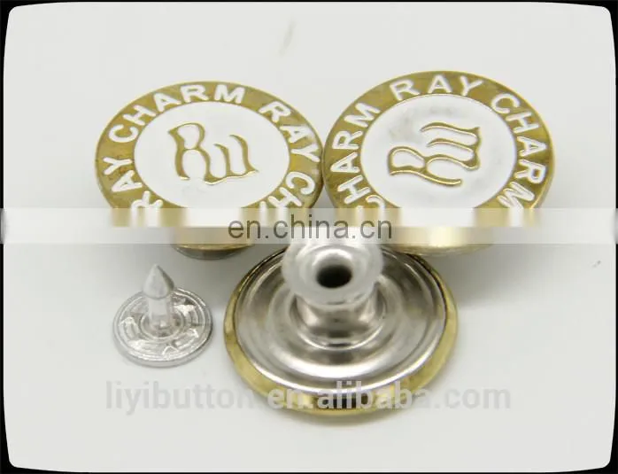 direct sale from factory, fashionable bronze with painting brass removable button for garment