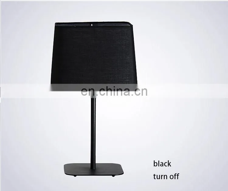 Restaurant hotel simple led table lamp bedroom bed warm table lamp high-grade study room led fabric table lamp