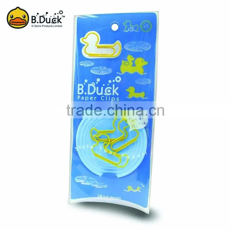 Novelty fancy duck shaped paper clip with stand unique paper clips
