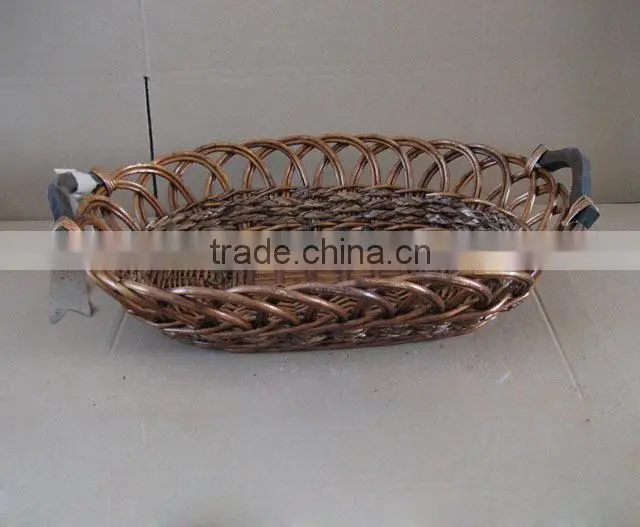 Rectangular Wicker Basket Tray