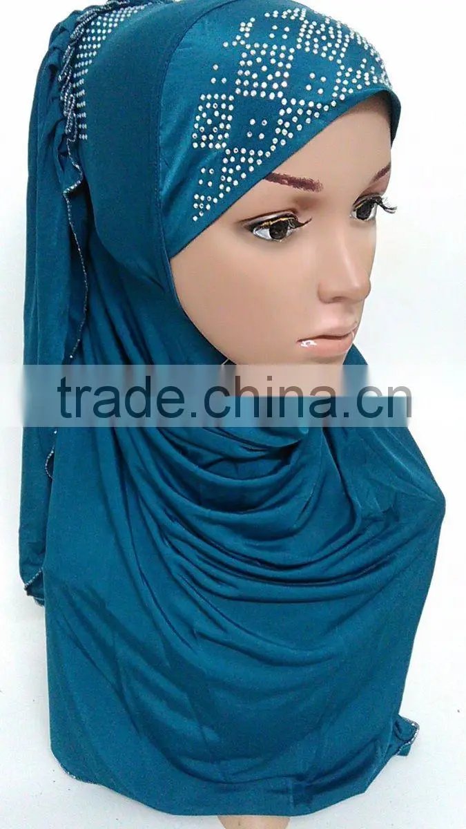 Latest popular simple beading one piece 70cm LONG fashion MUSLIM HIJAB