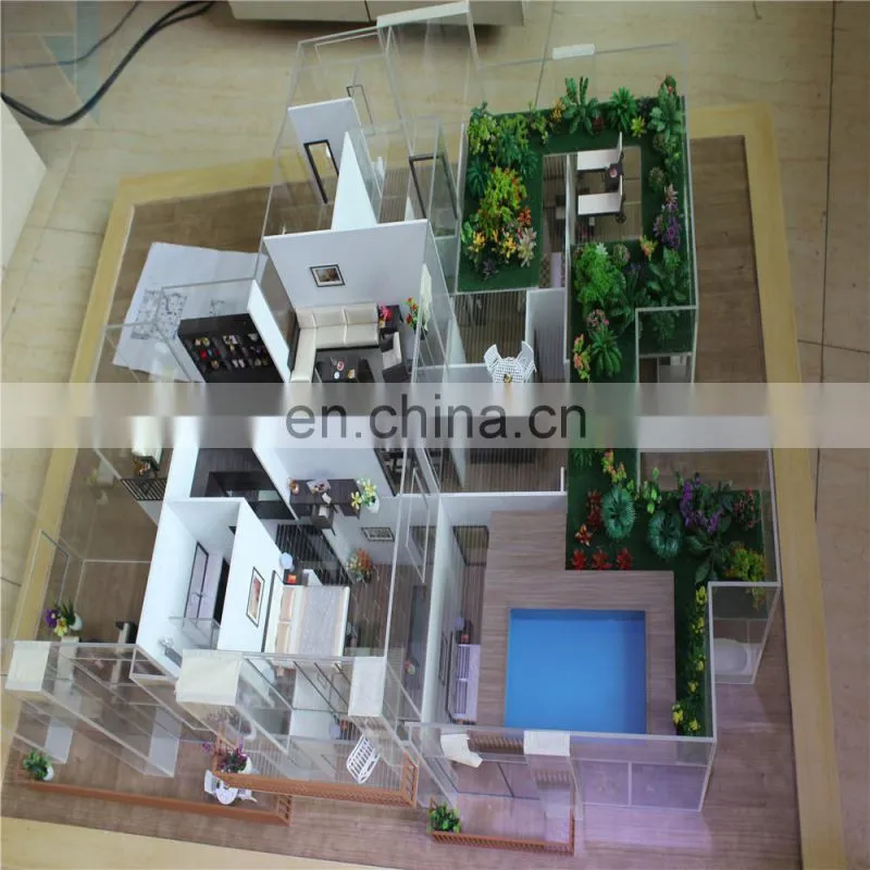 Architecture 3d rendering & visualization model for interior house plan layout