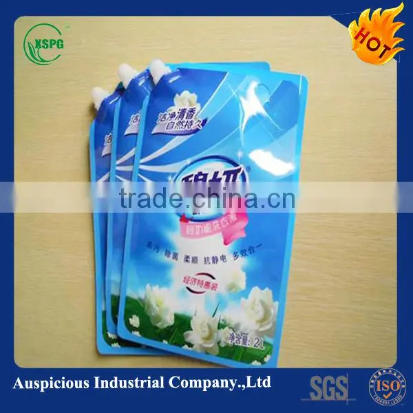 detergent usage stand up pouch with spout