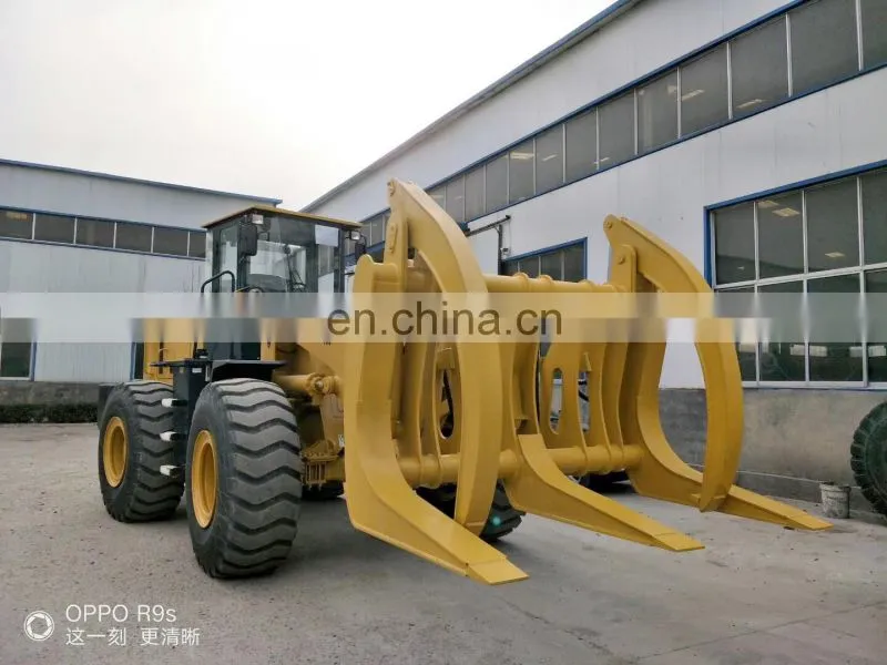 Efficient 5 Ton SEM 655D Front Loader Wheel loader with wood Grapple Log Grabber sugar cane grabber