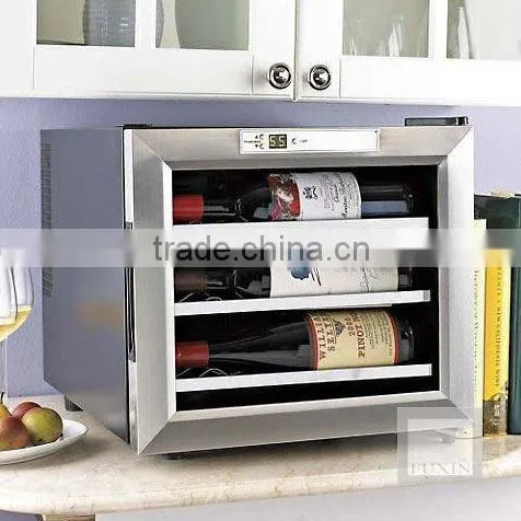 FUXIN:JC-28EW.Glass Door wine cooler/Desktop cooler/Table wine fridge with 12Bottles.