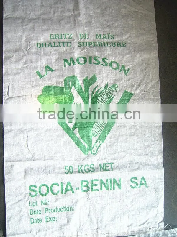 25kg 50kg grain sugar flour rice feed fertilizer laminated China PP woven bag manufacturer